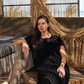 Embroidry nightgown جلابية حريمي نص كم فسكوز ليكرا