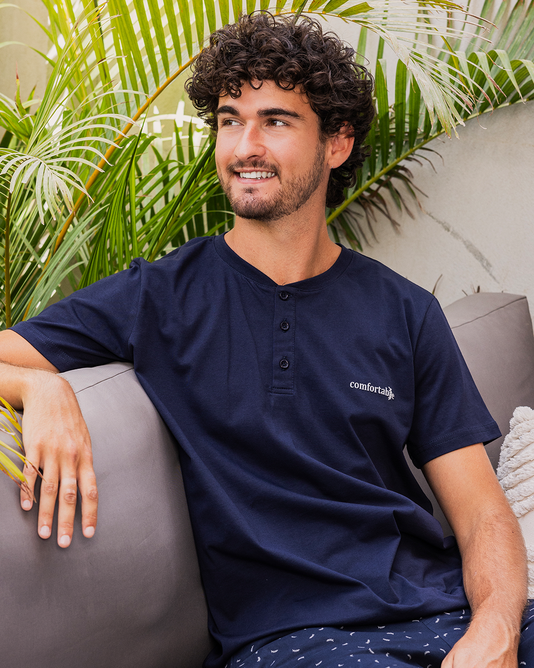Comfortable بيجاما رجالي نُص كُم