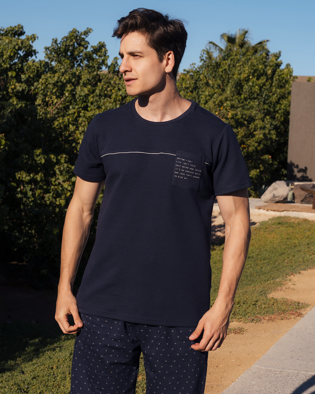 Bottom Line بيجاما رجالي نُص كُم