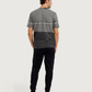 Stripe Jacquard بيجاما رجالي نص كم جاكار * بنطلون سمر ميلتون سادة
