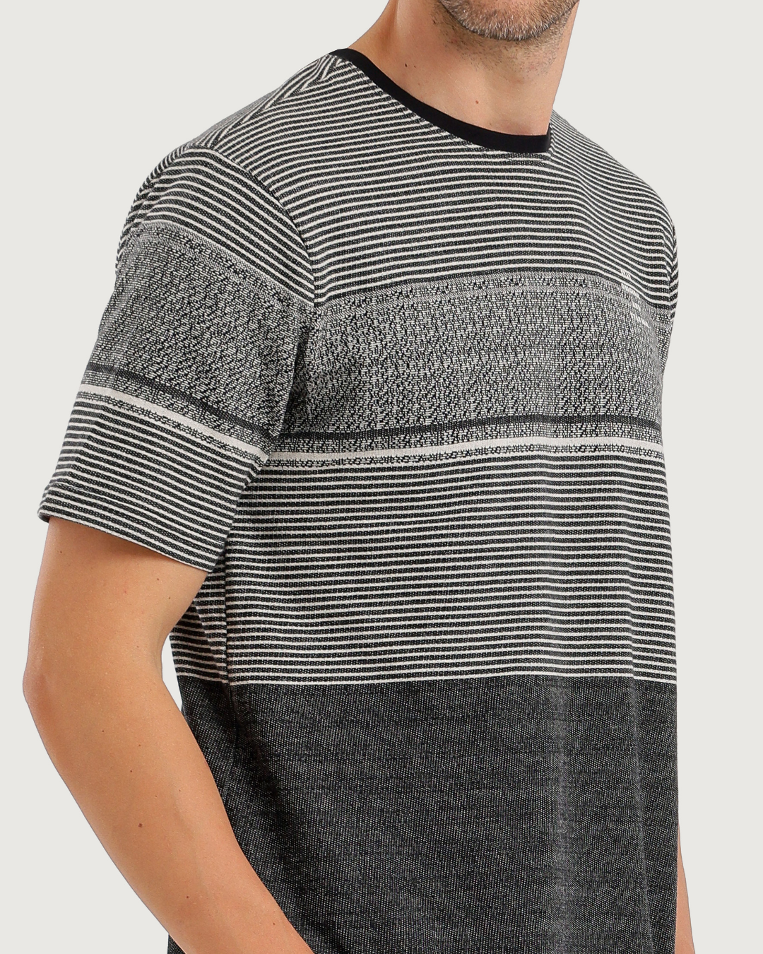 Stripe Jacquard بيجاما رجالي نص كم جاكار * بنطلون سمر ميلتون سادة