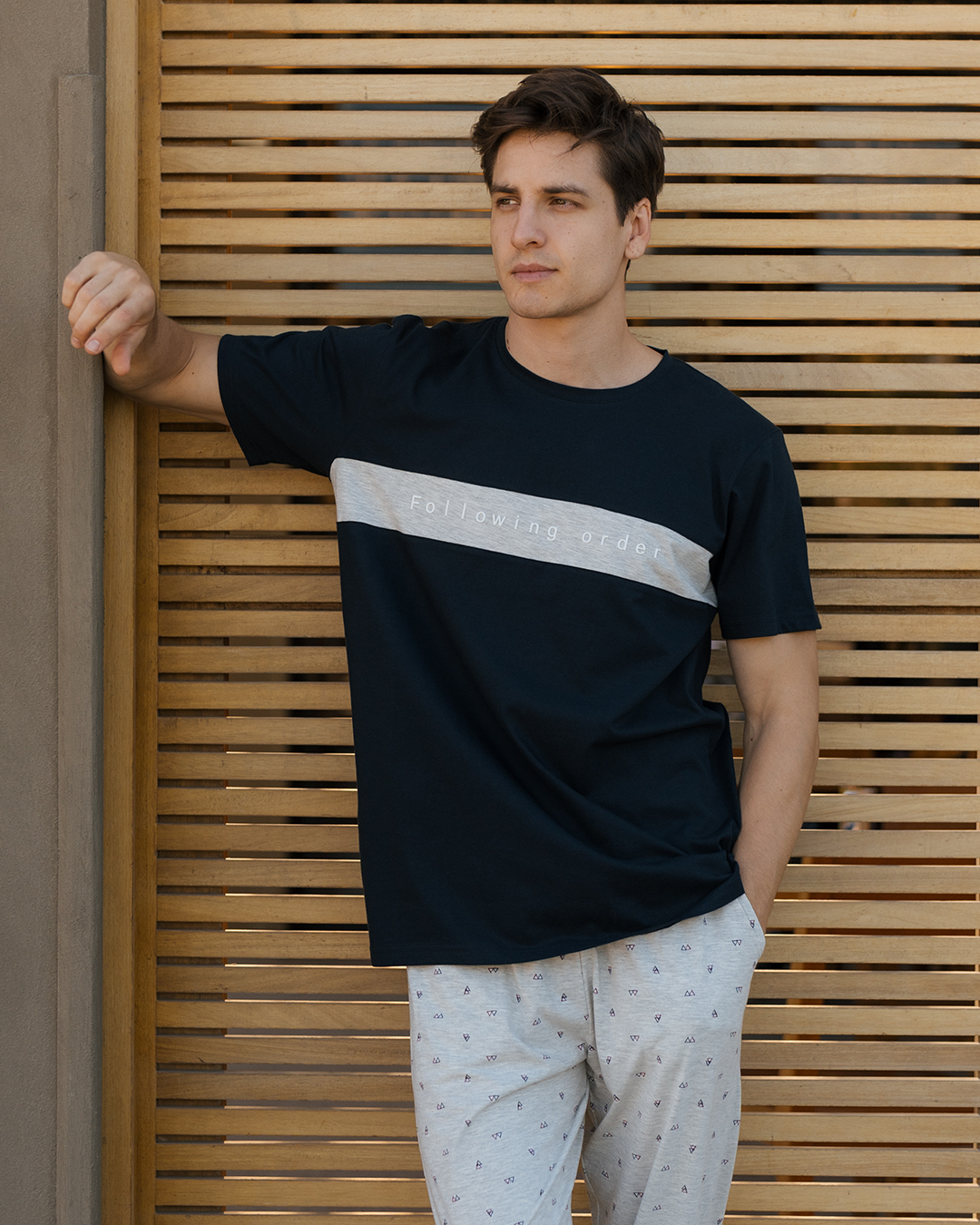 Triangles half sleeve men's pajamas