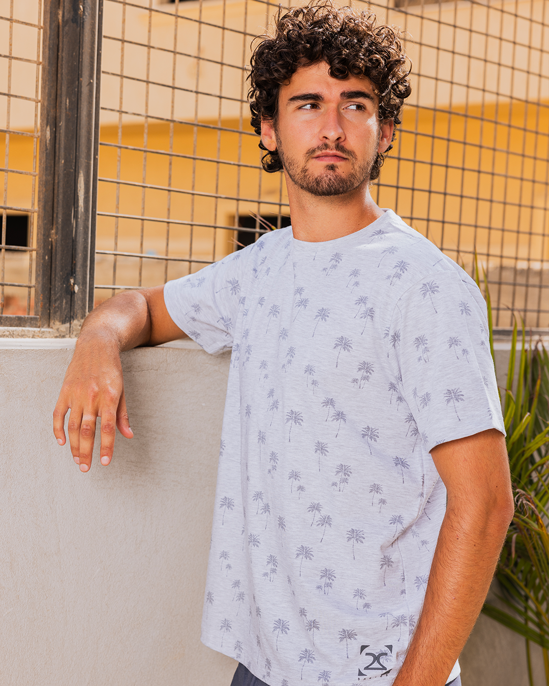 Palm trees men's half sleeve t-shirt