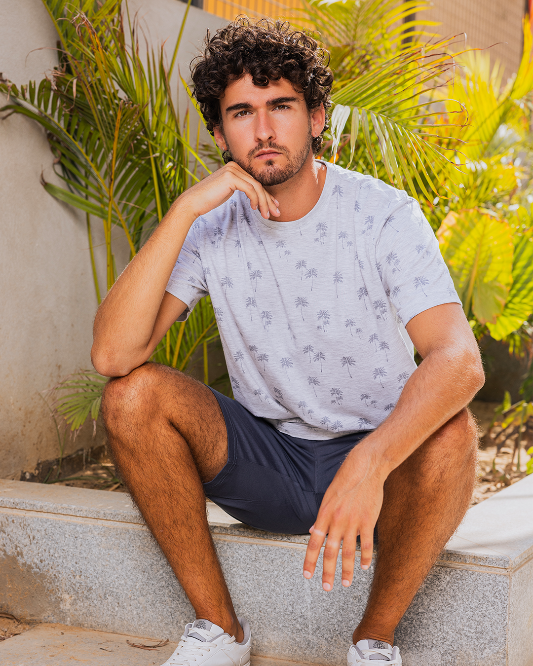 Palm trees men's half sleeve t-shirt