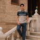 Special GLV Men's pajamas with a collar and printed buttons on the chest