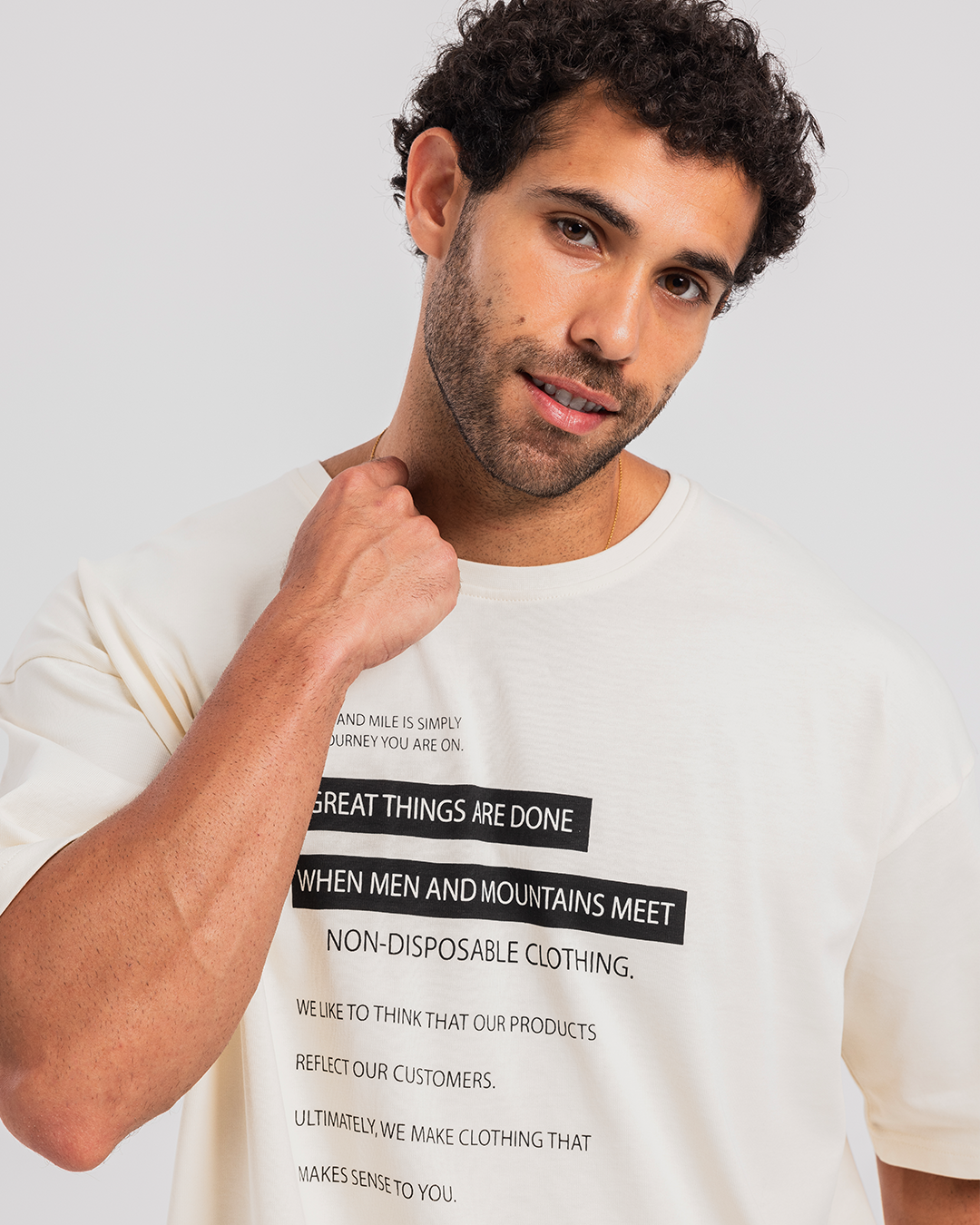 Great Things are done تيشرت رجالي نص كم