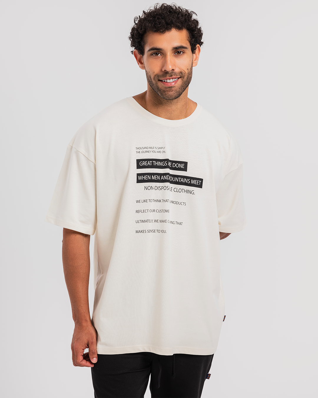 Great Things are done تيشرت رجالي نص كم