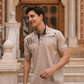Fashion trend 3 بيجامه رجالي ياقة بزراير طابعة علي الصدر
