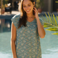 Mini Flower Women's pajamas with half sleeves and pentagram
