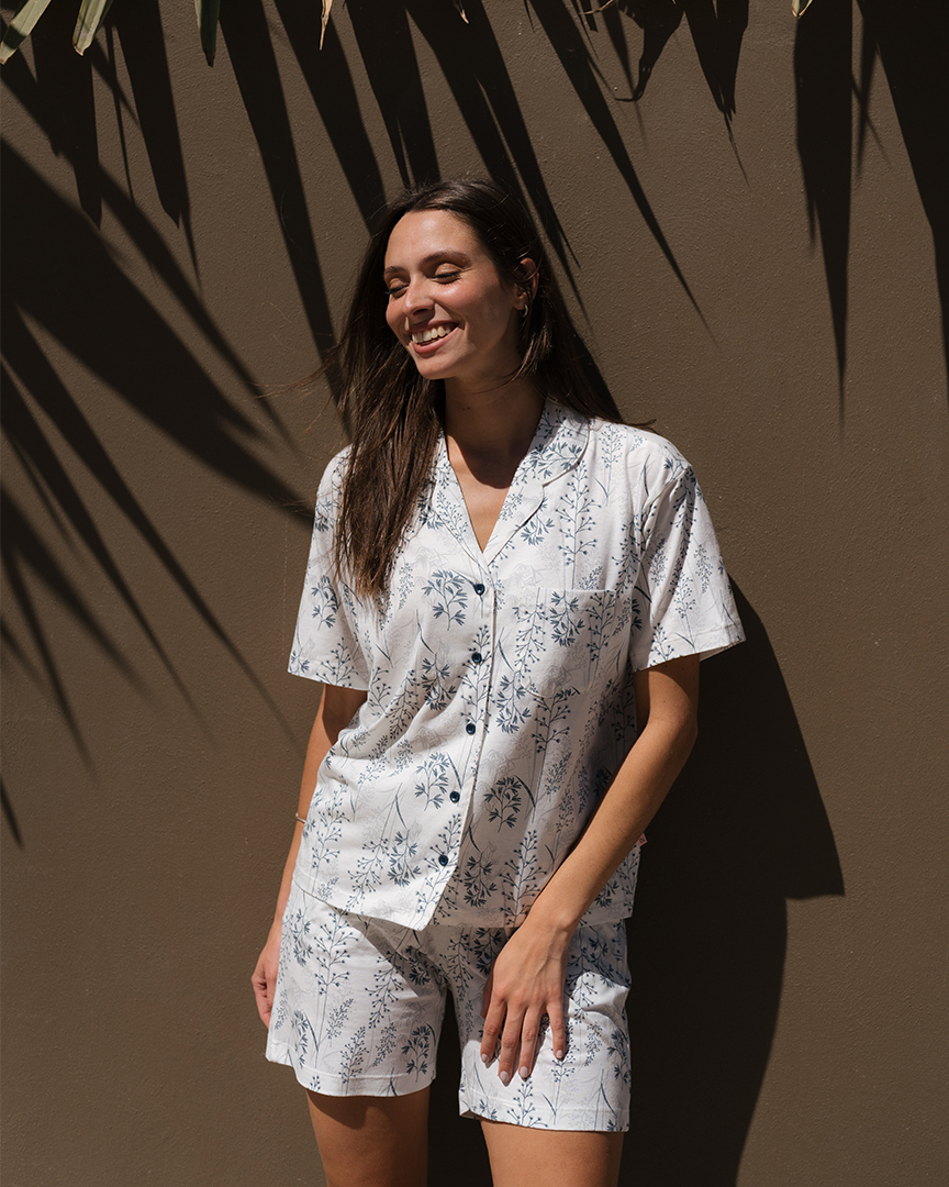 Random Flowers Women's half sleeve pajamas