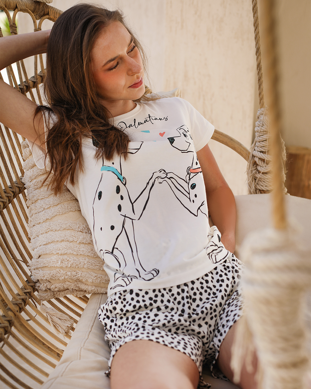 101 Dalmatian بيجاما حريمي نُص كُم