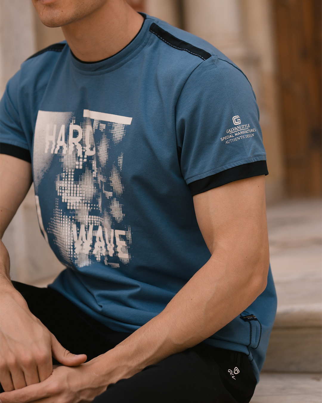 GLV HARD WAVE بيجامه رجالي حوض شروال طابعة علي الصدر
