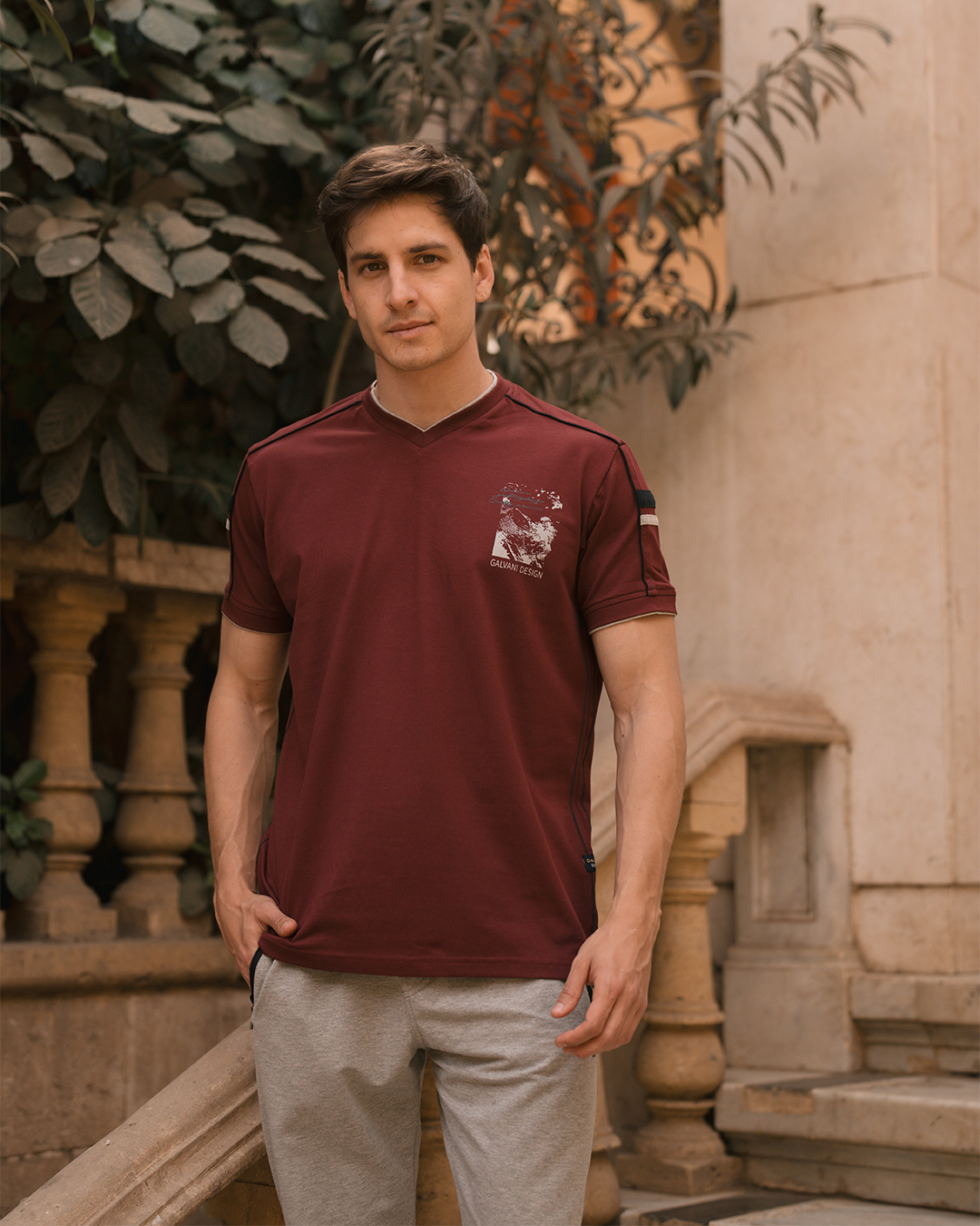 GLV  بيجامه رجالي حوض سبعه شروال طابعة علي الصدر