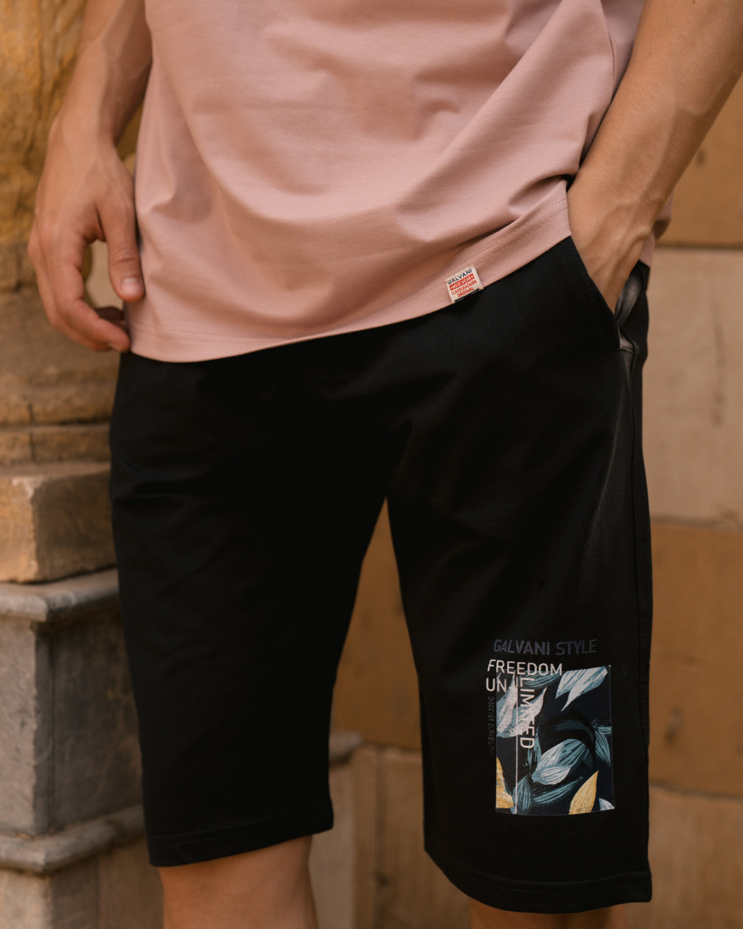 GLV FREEDOM  بيجامه رجالي حوض شورت طابعة علي الصدر