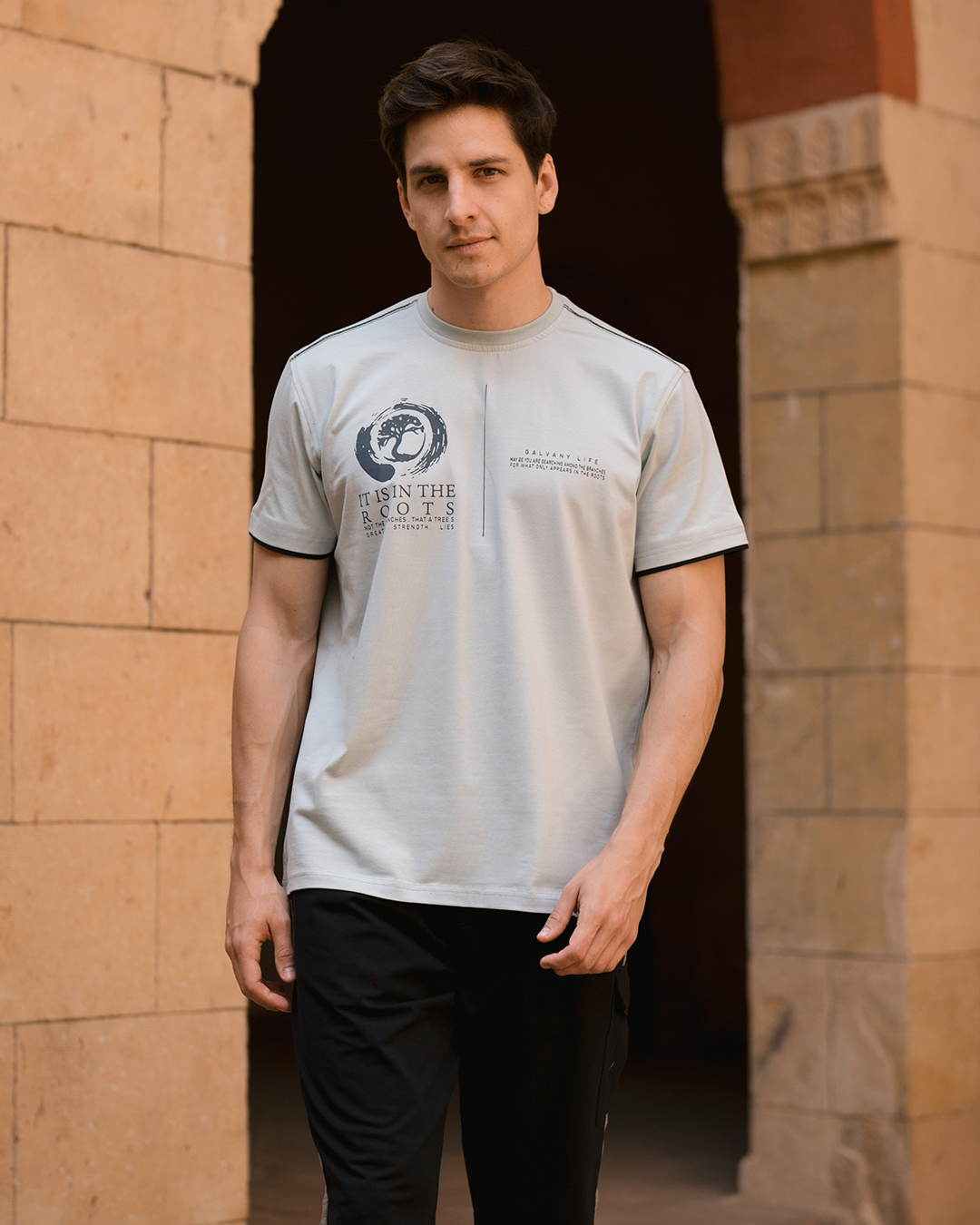 GLV it is in the roots Men's pajamas basin shorts printed on the chest