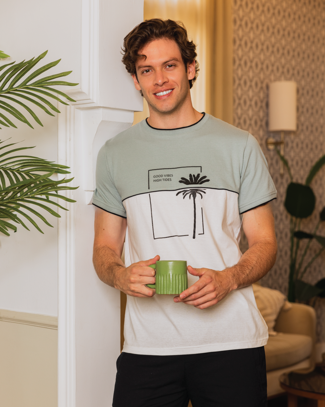 Palm Tree Men's half sleeve pajamas