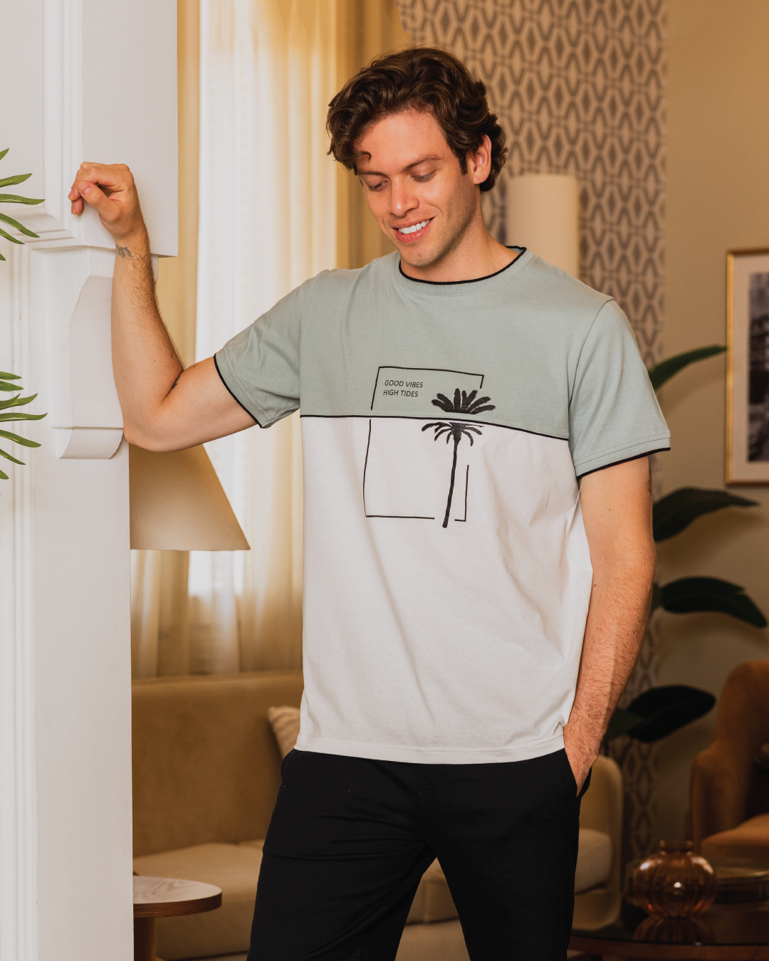 Palm Tree Men's half sleeve pajamas