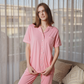 Women's pajamas, seven-button T-shirt, plain plain 1
