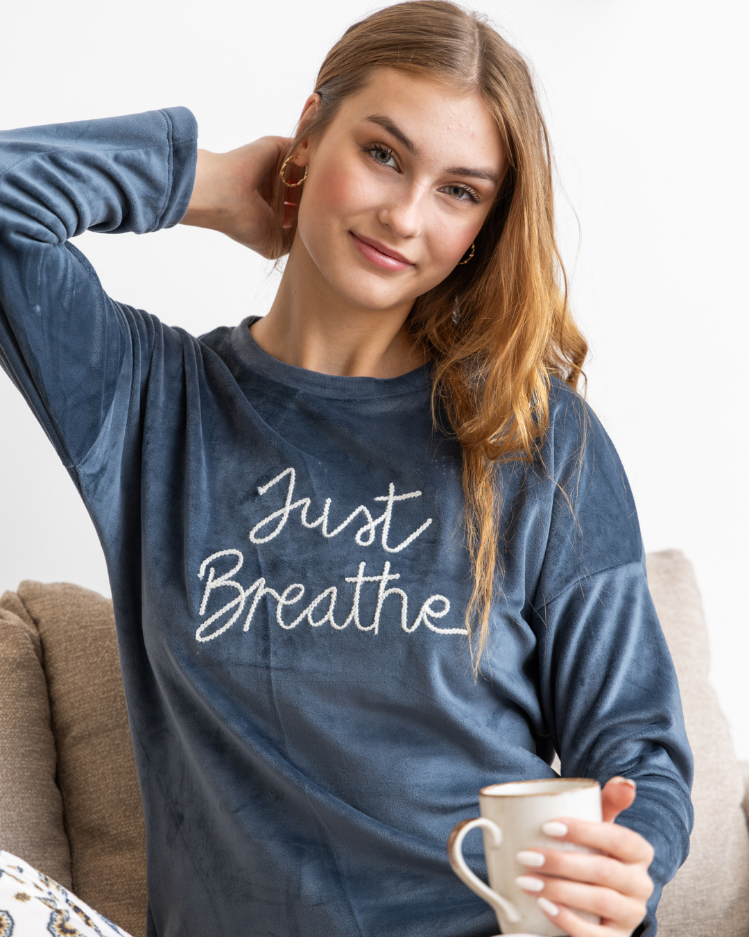 just breathe Dwyer printed women's pajamas