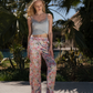 Lace Satin Pajama  بيجاما حريمي توب فسكوز دانتيل * بتطلون ستان مطبوع