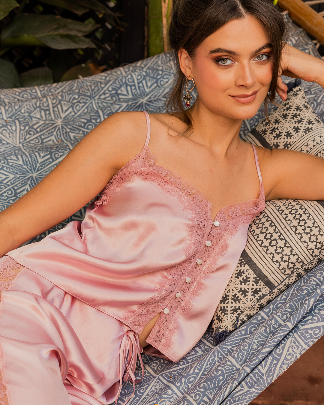 Black  champagne بيجاما ستان بنطلون حريمي