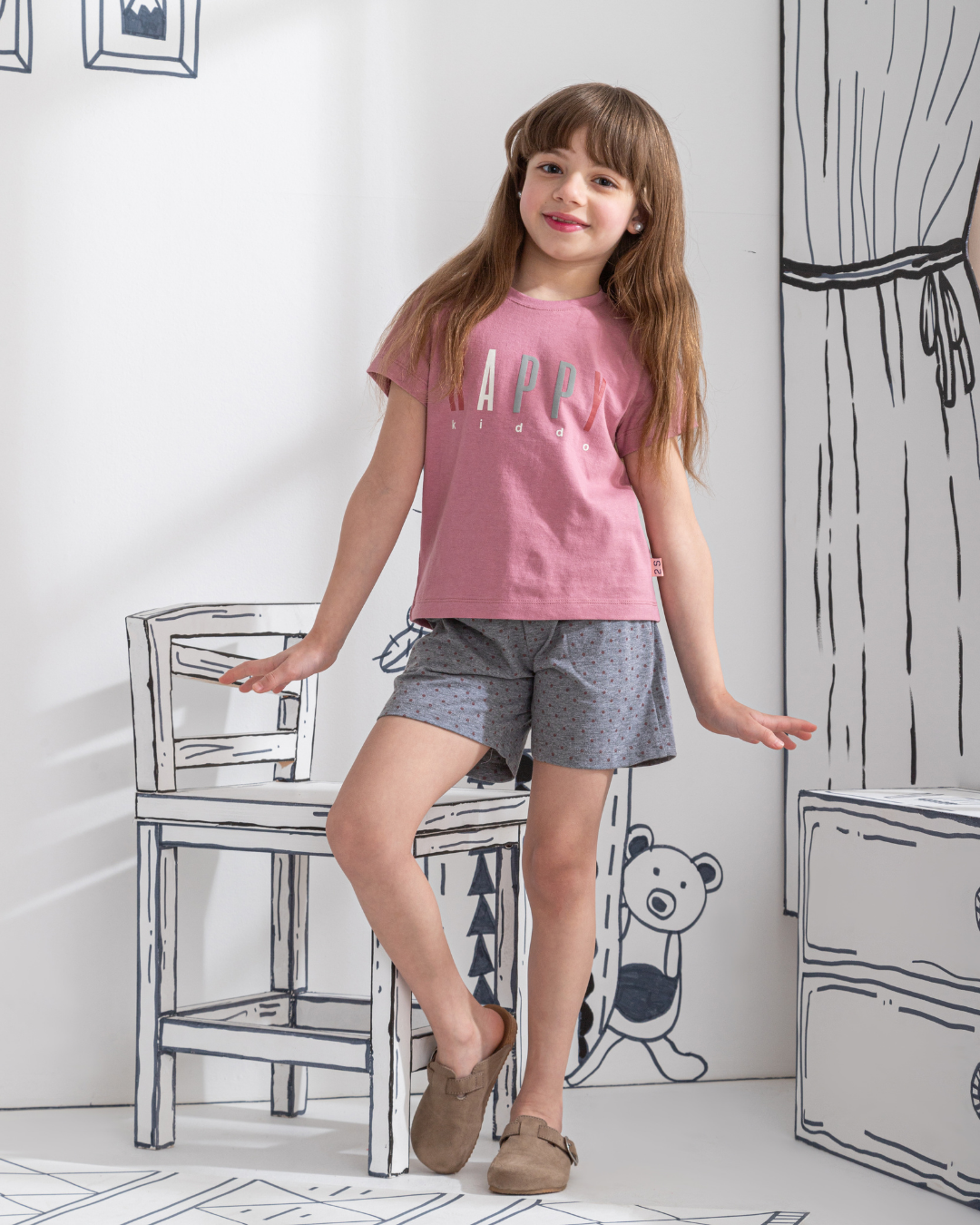 Happy Kiddo half sleeve pajamas for girls
