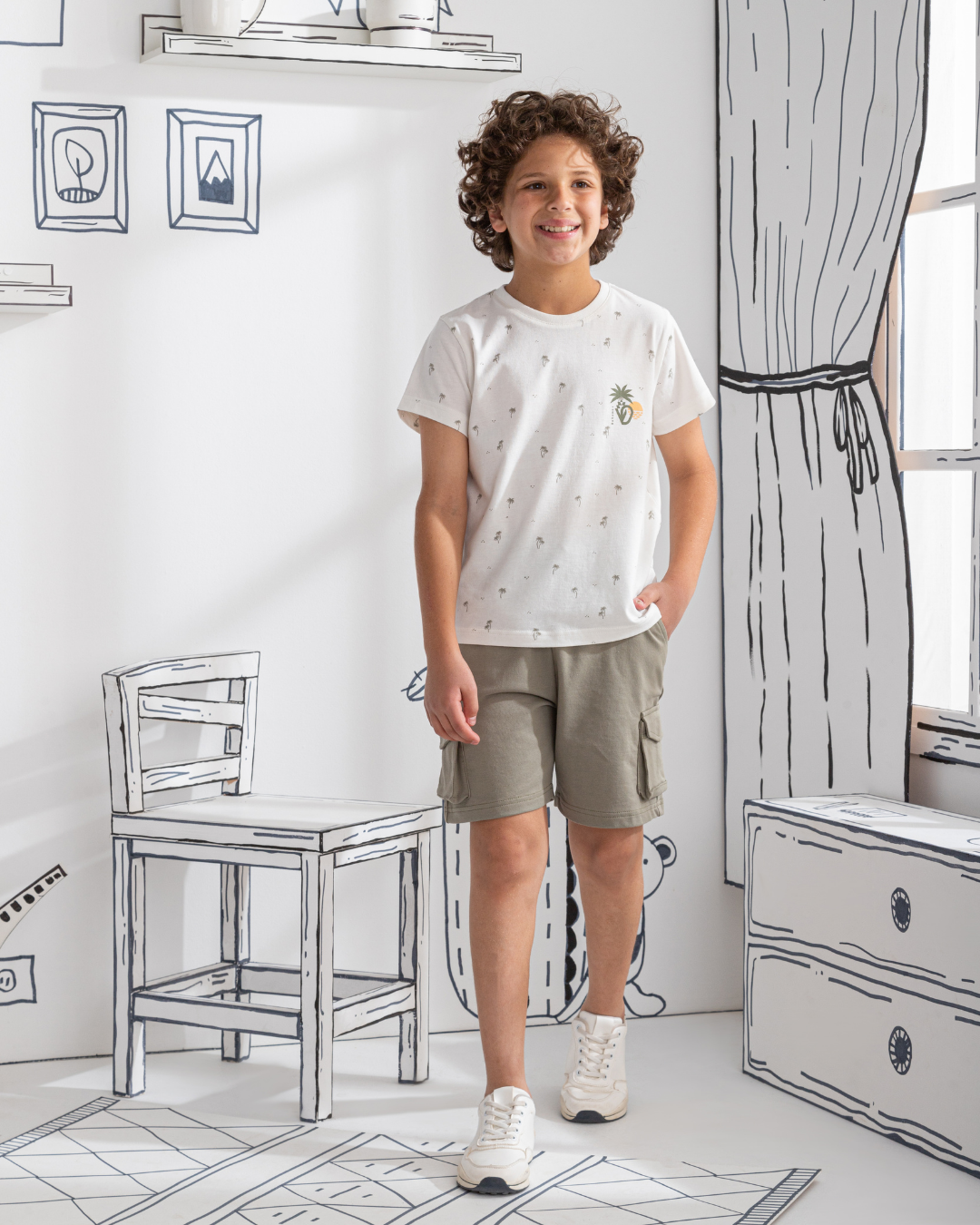 Palm trees بيجاما أولادي نُص كم