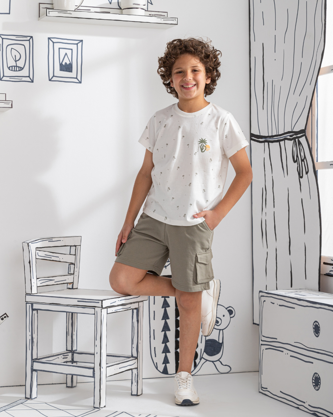 Palm trees بيجاما أولادي نُص كم