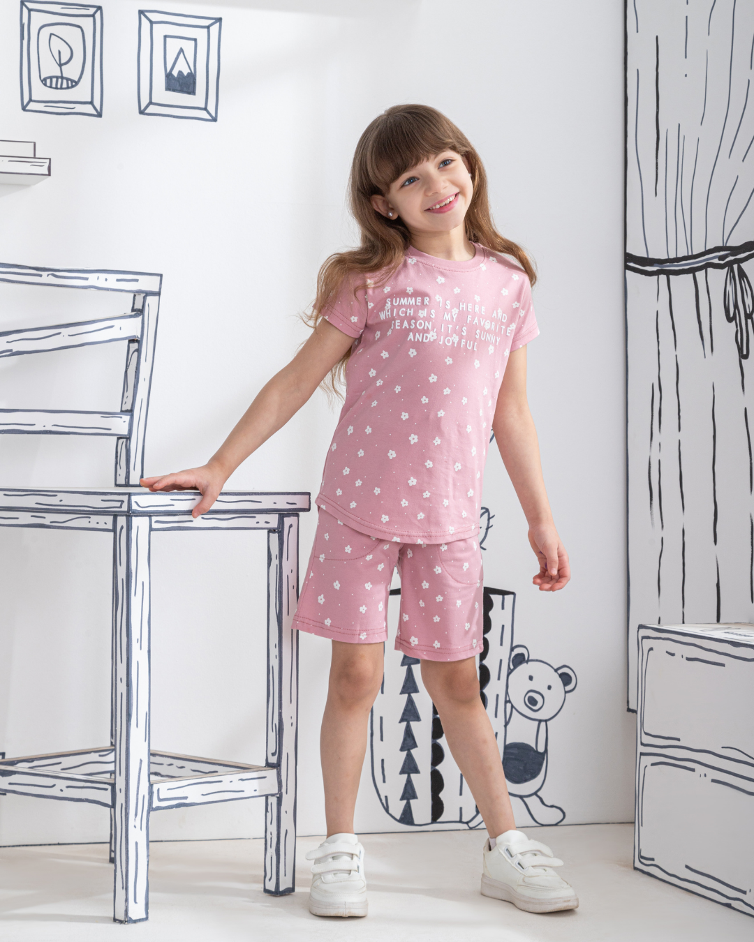 Summer is here Half sleeve girls pajamas