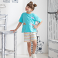 Sister Patrol Children's pajamas for girls, half sleeves and cotton shorts
