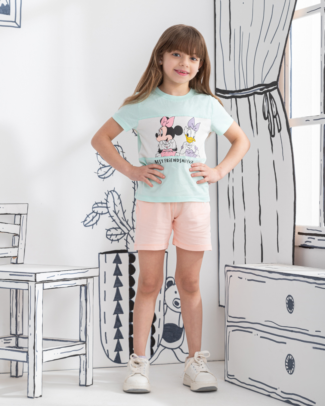 Best Friendship Ever بيجاما بناتي نُص كُم