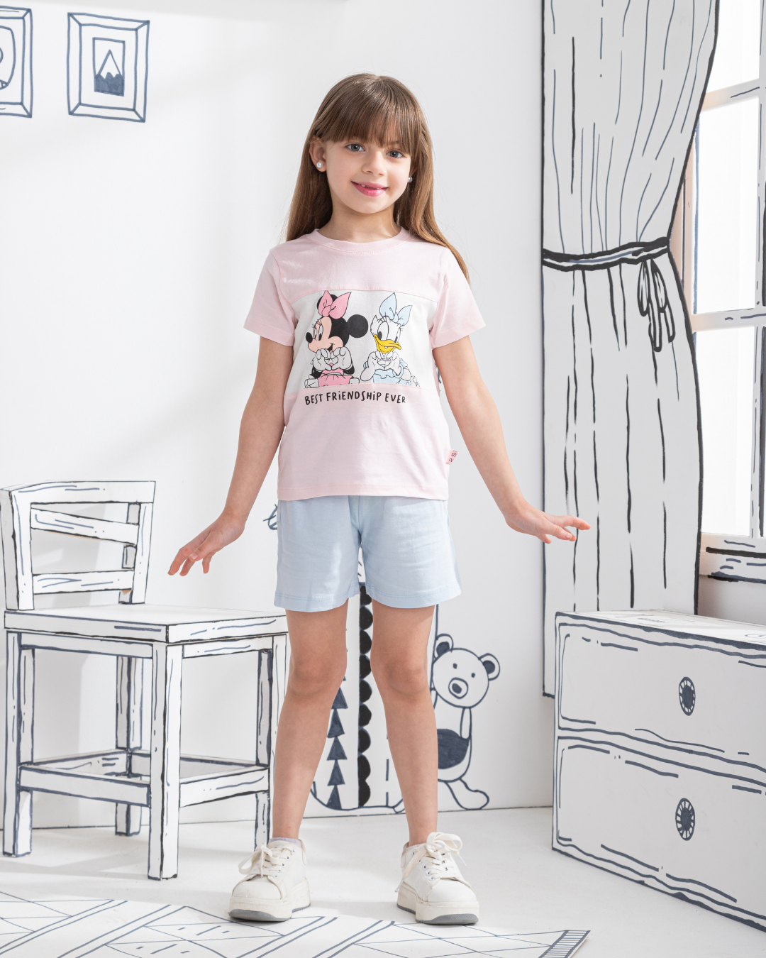 Best Friendship Ever بيجاما بناتي نُص كُم