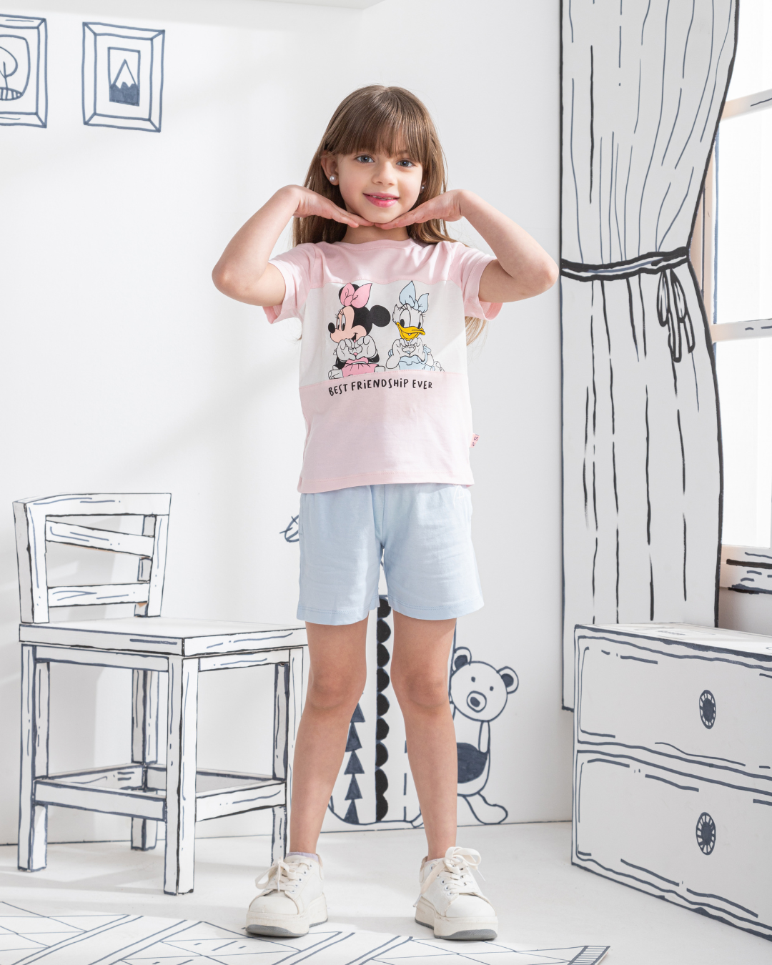 Best Friendship Ever بيجاما بناتي نُص كُم