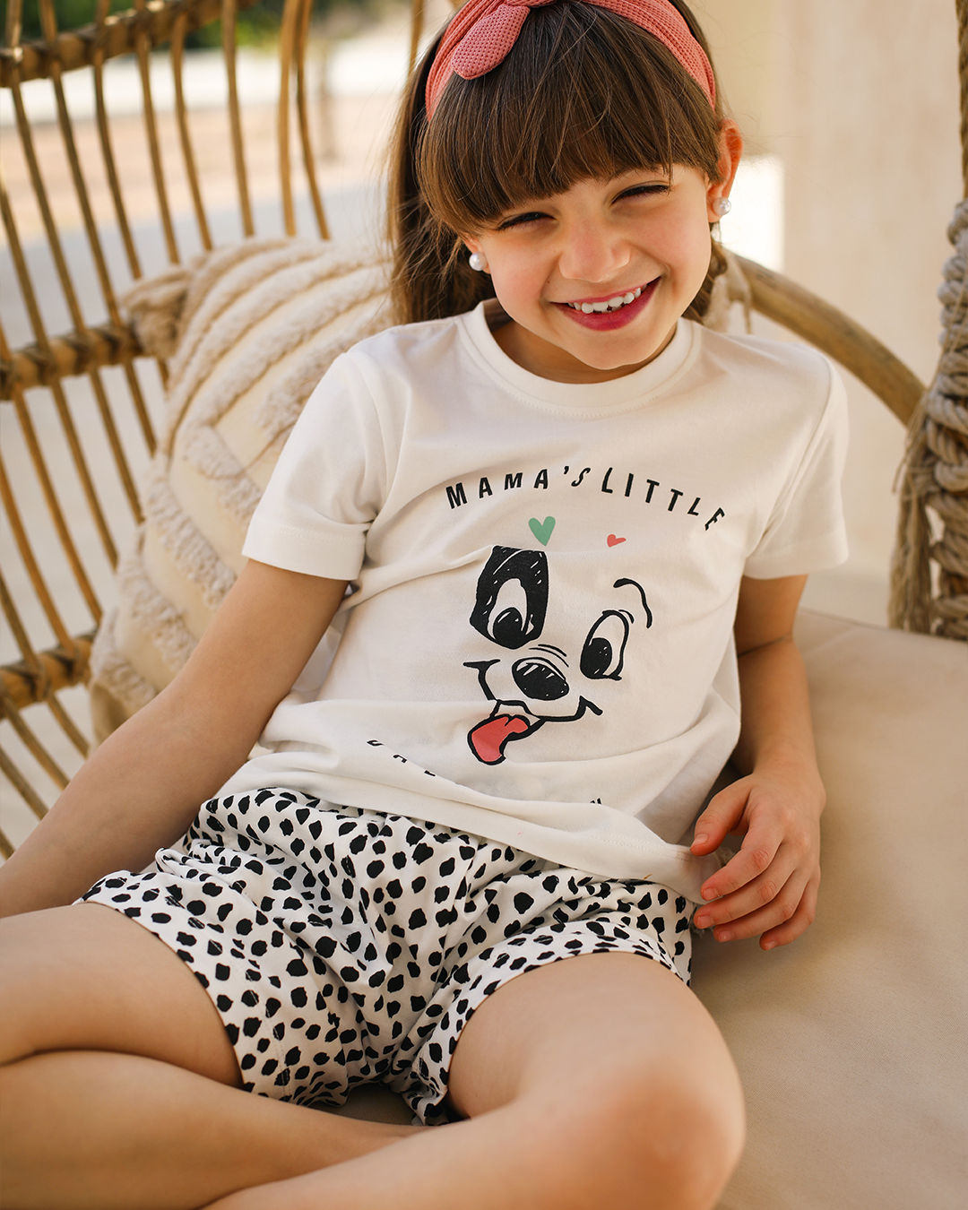 Mama's little Dalmatian بيجاما بناتي نُص كُم