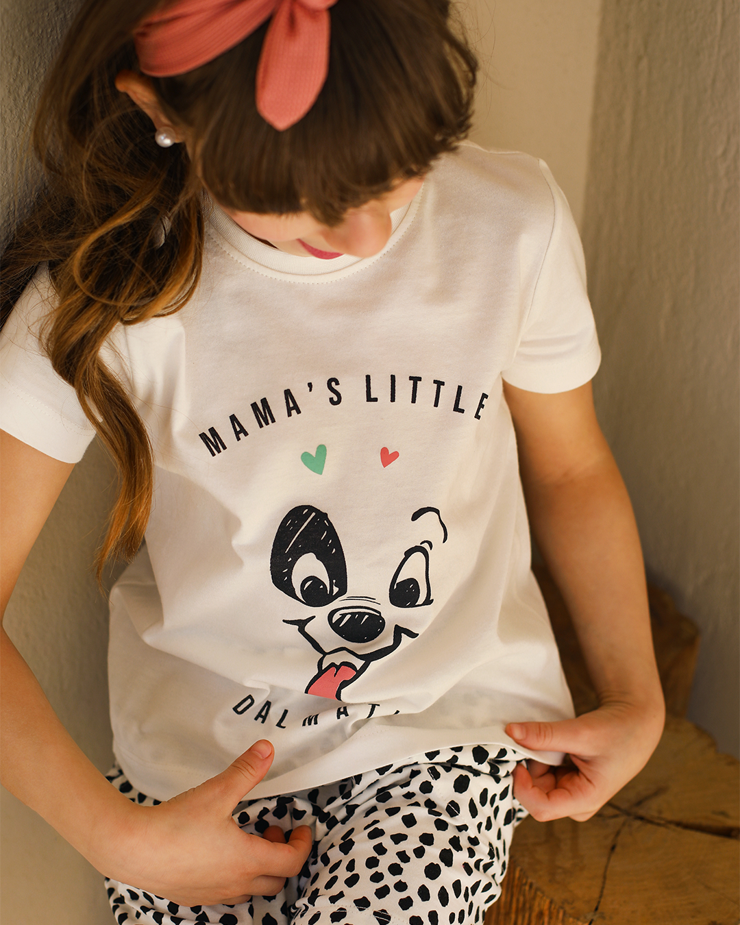 Mama's little Dalmatian بيجاما بناتي نُص كُم