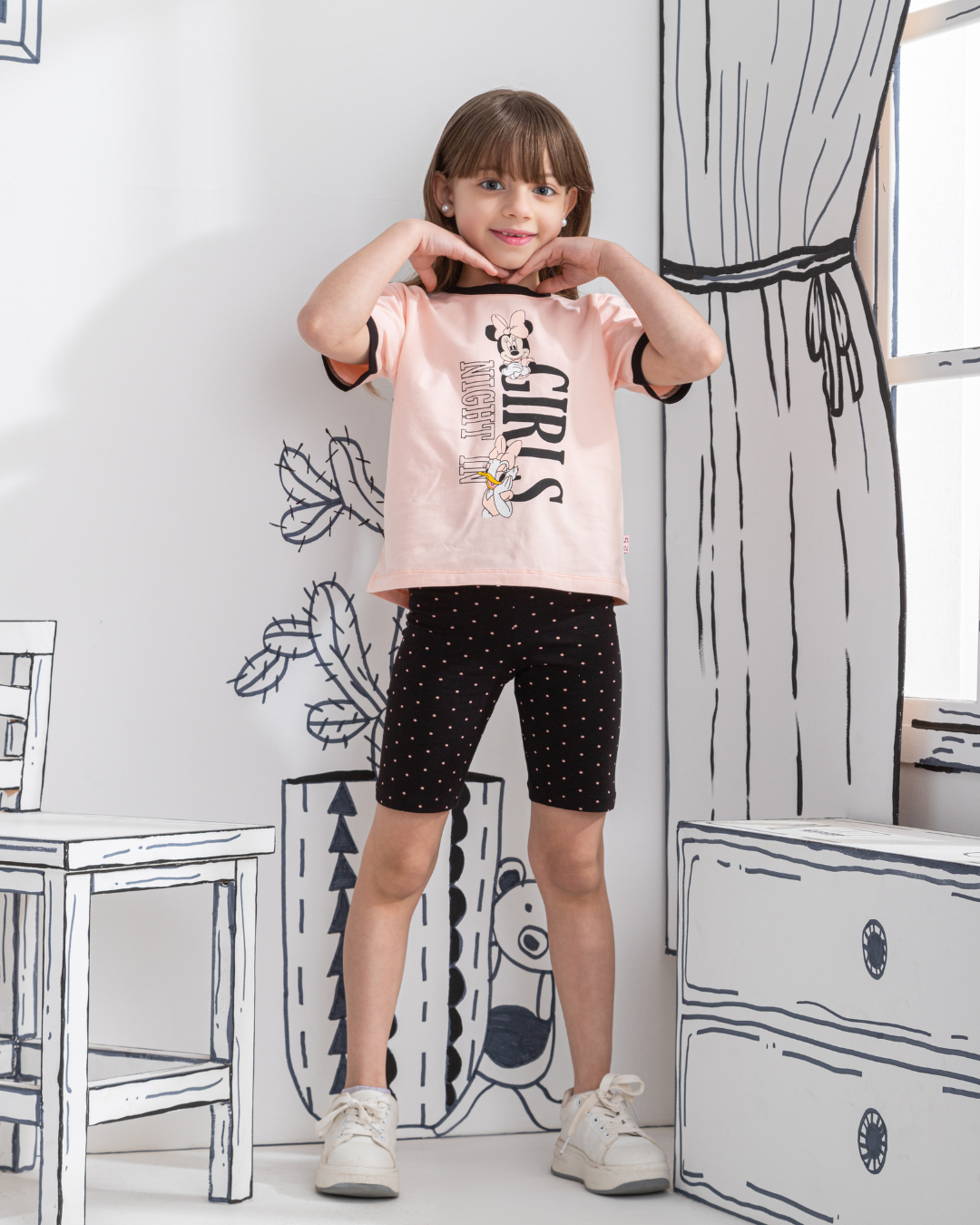 Girls night in بيجاما بناتي نص كم و ليجن شورت