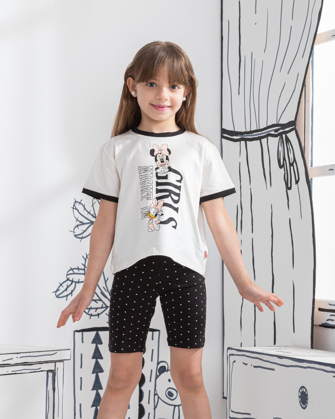 Girls night in بيجاما بناتي نص كم و ليجن شورت