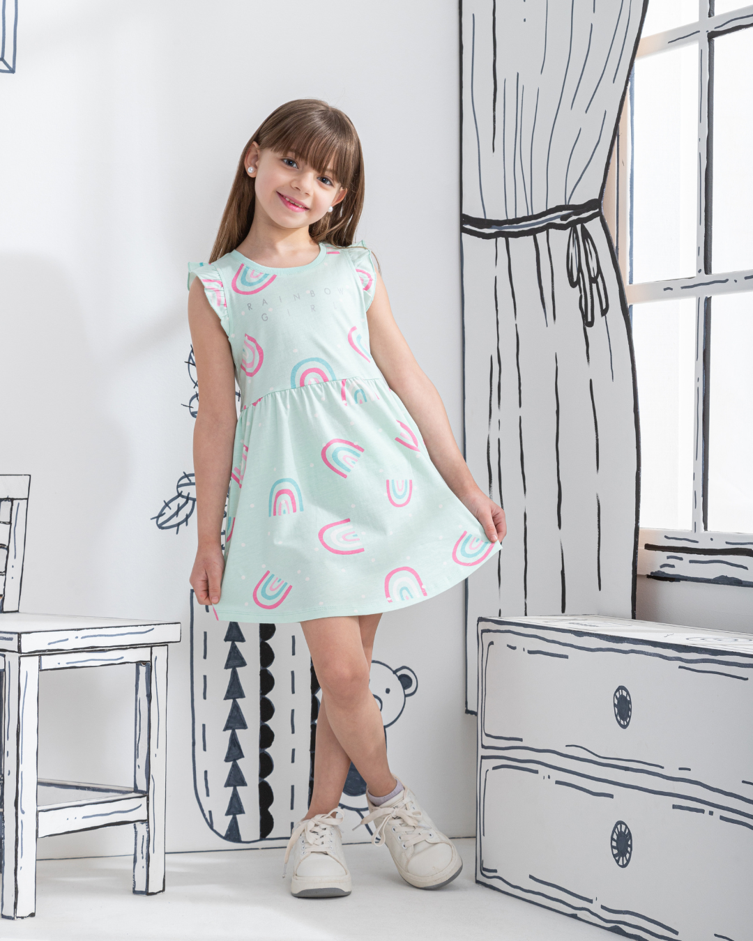 Rainbow Girl فستان بناتي