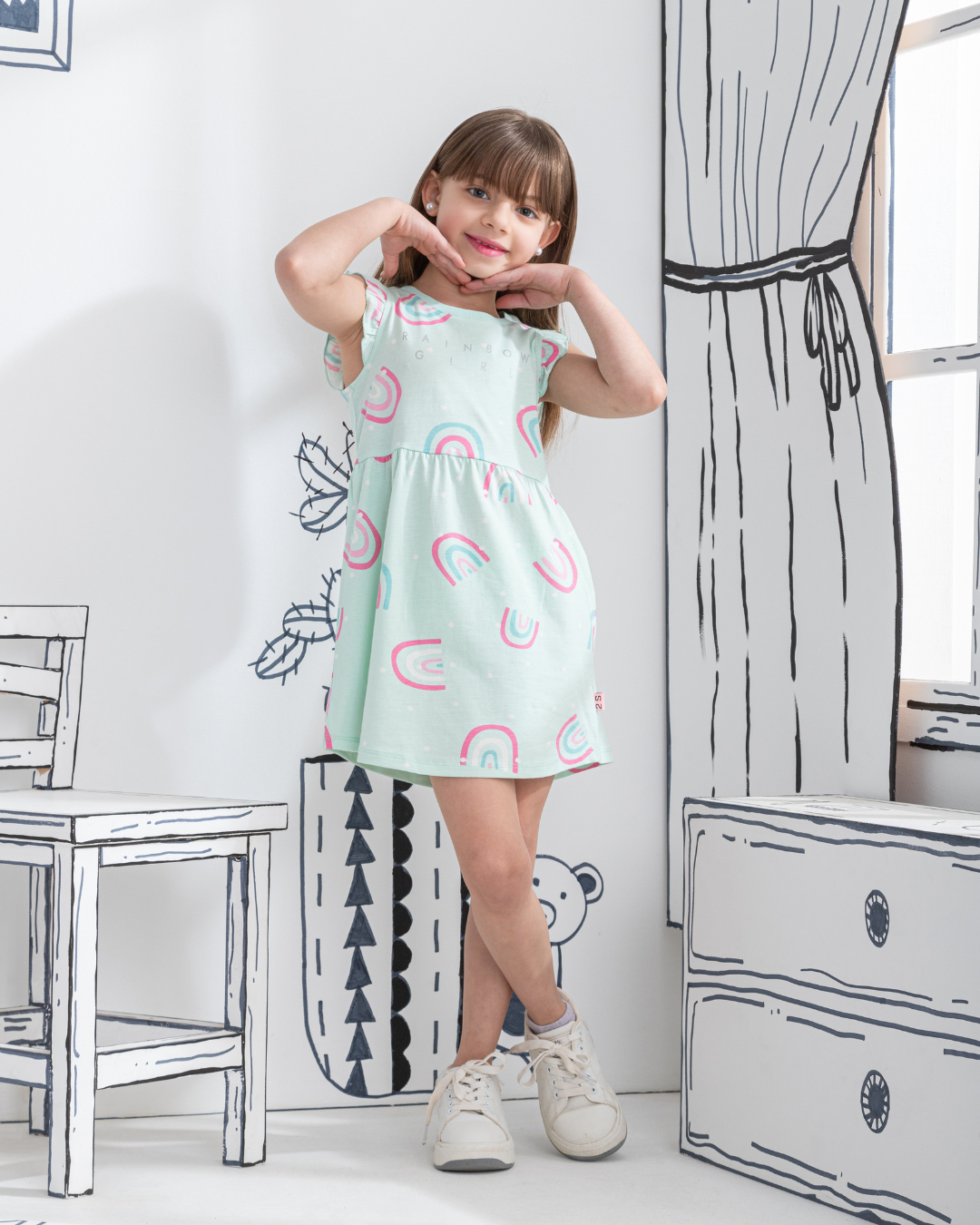 Rainbow Girl فستان بناتي