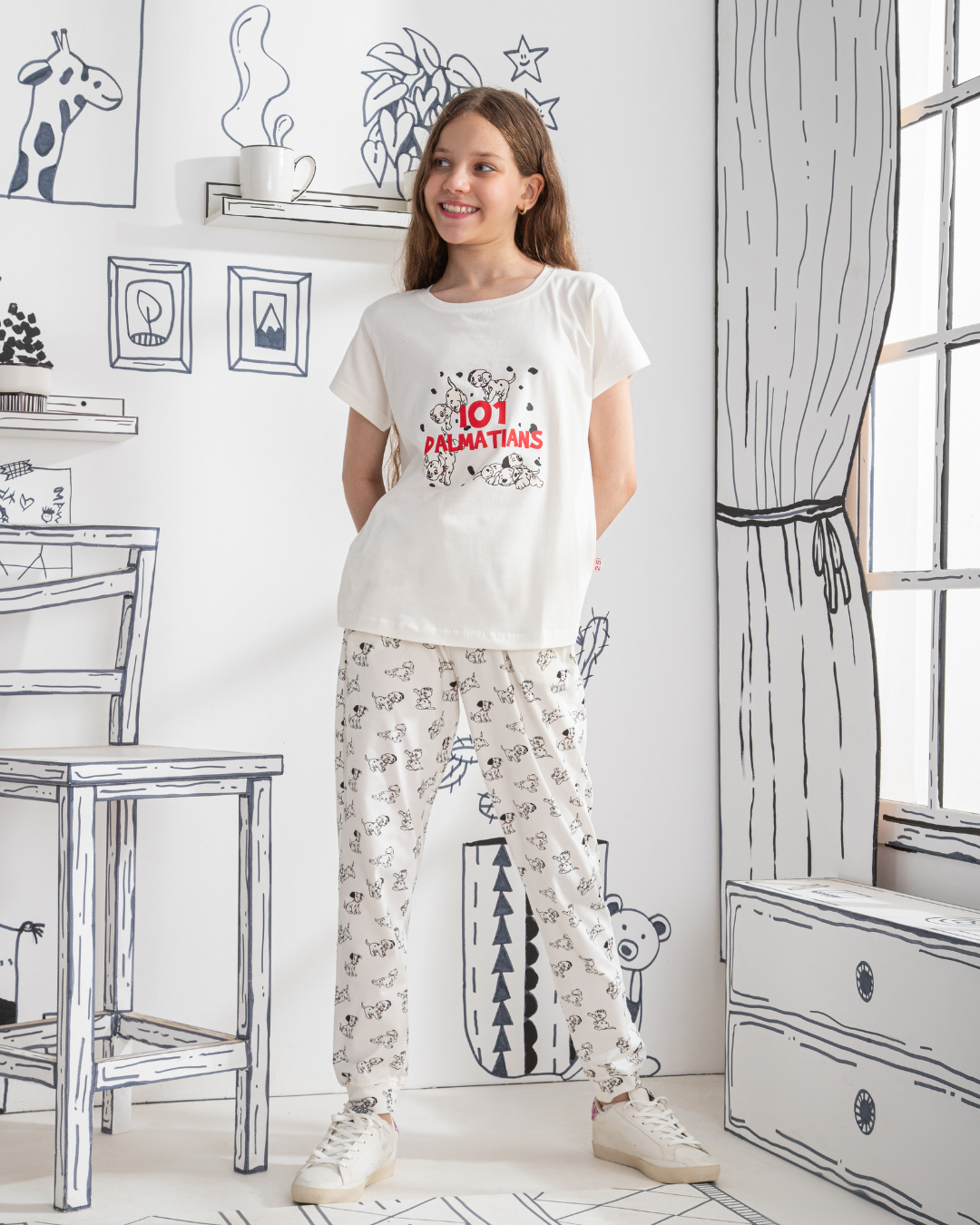 101 Dalmatians بيجاما بناتي نُص كُم