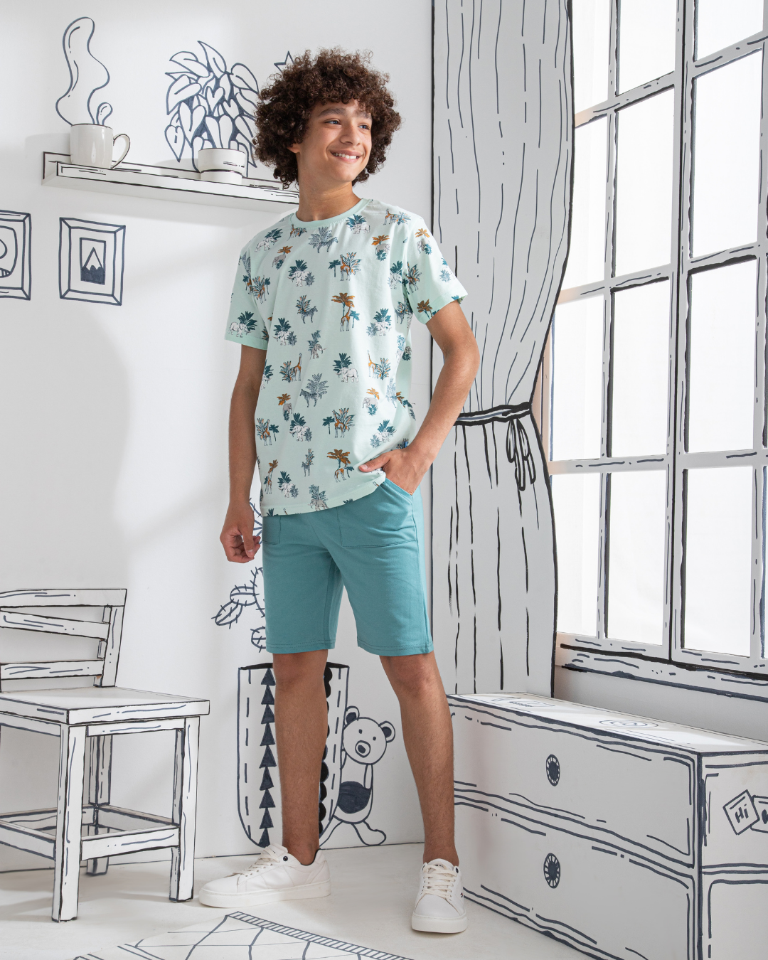 Jungle Adventure بيجاما اولادي نص كم وشورت