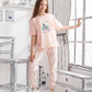 Nap Queen Girls' half-sleeve pajamas * Printed trousers