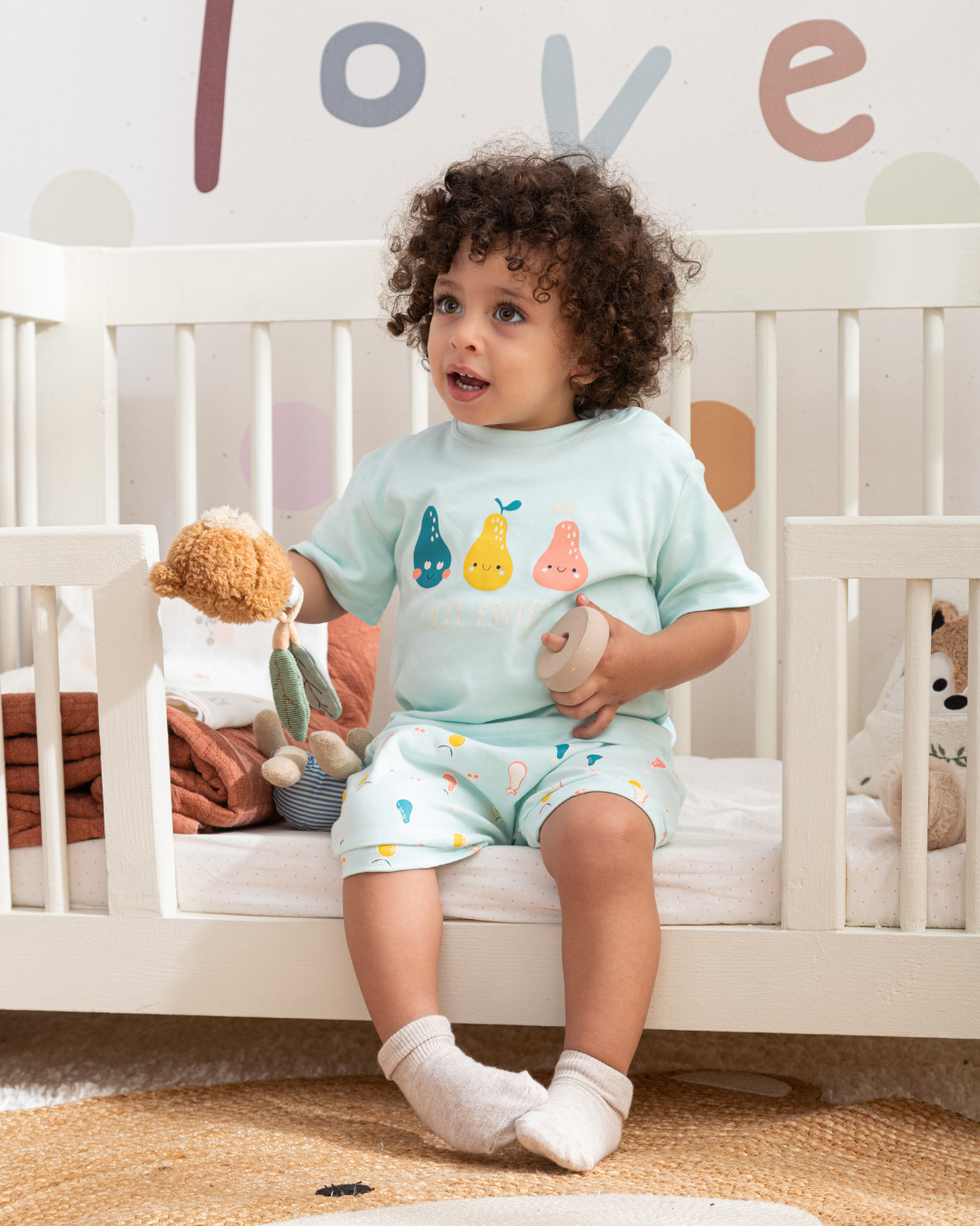 Cute Fruits بيجاما بيبي اولادي نص كم وشورت قطن