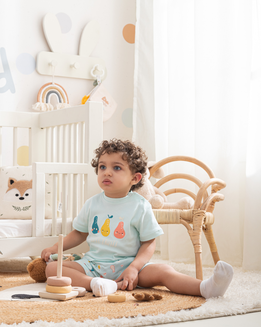 Cute Fruits بيجاما بيبي اولادي نص كم وشورت قطن