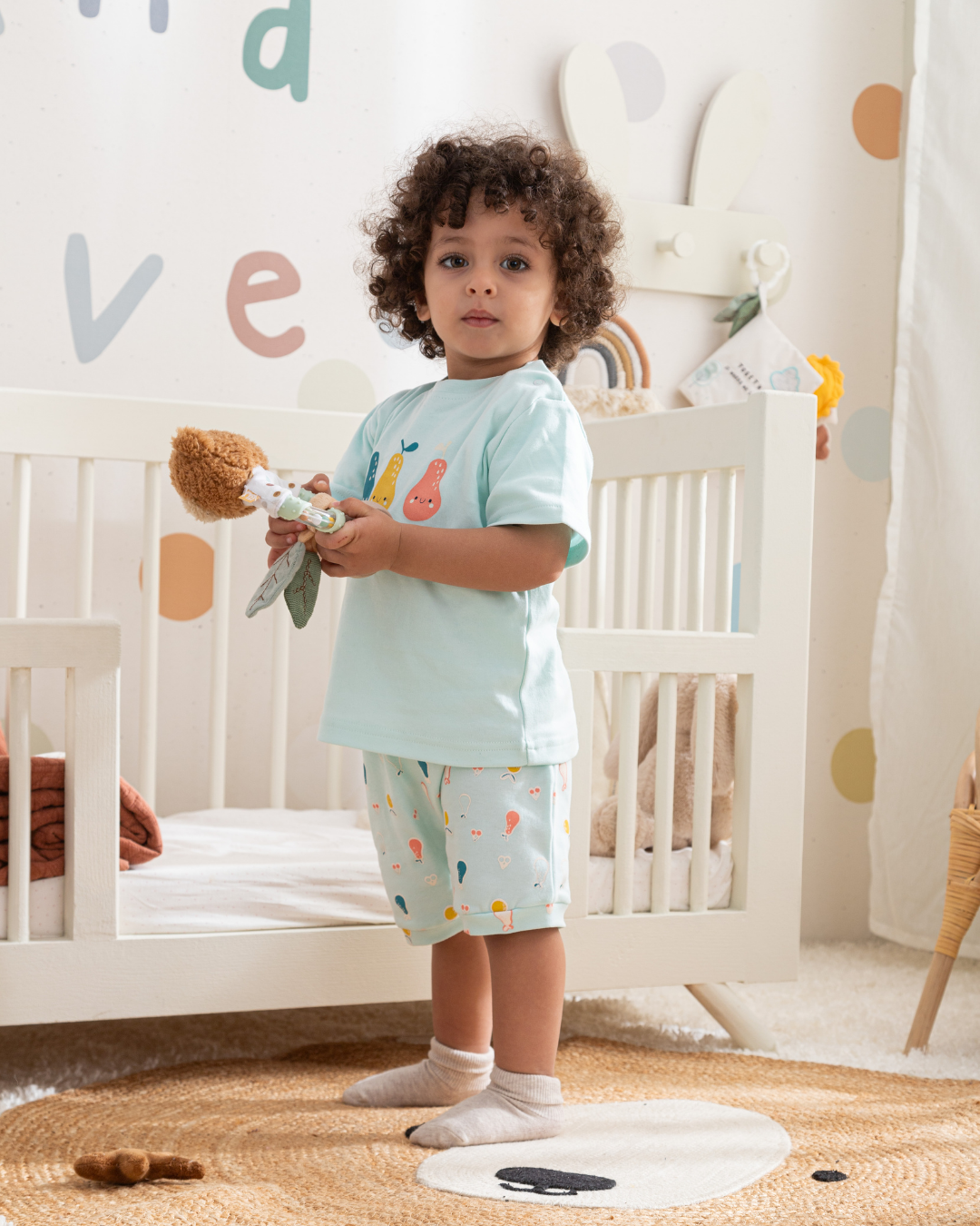 Cute Fruits بيجاما بيبي اولادي نص كم وشورت قطن