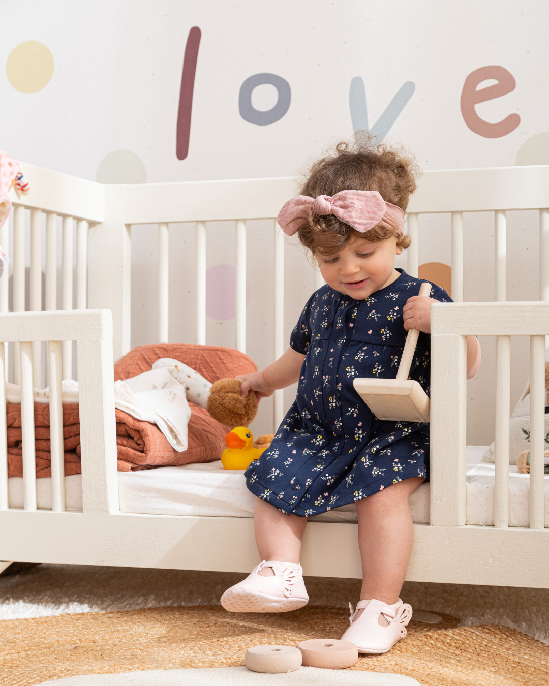 Floral فستان بناتي نص كم