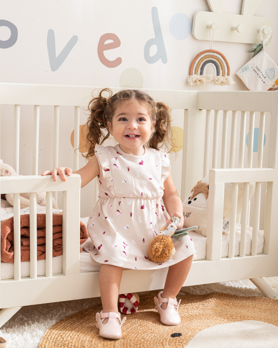 Bunnies فستان بيبي بناتي قطن