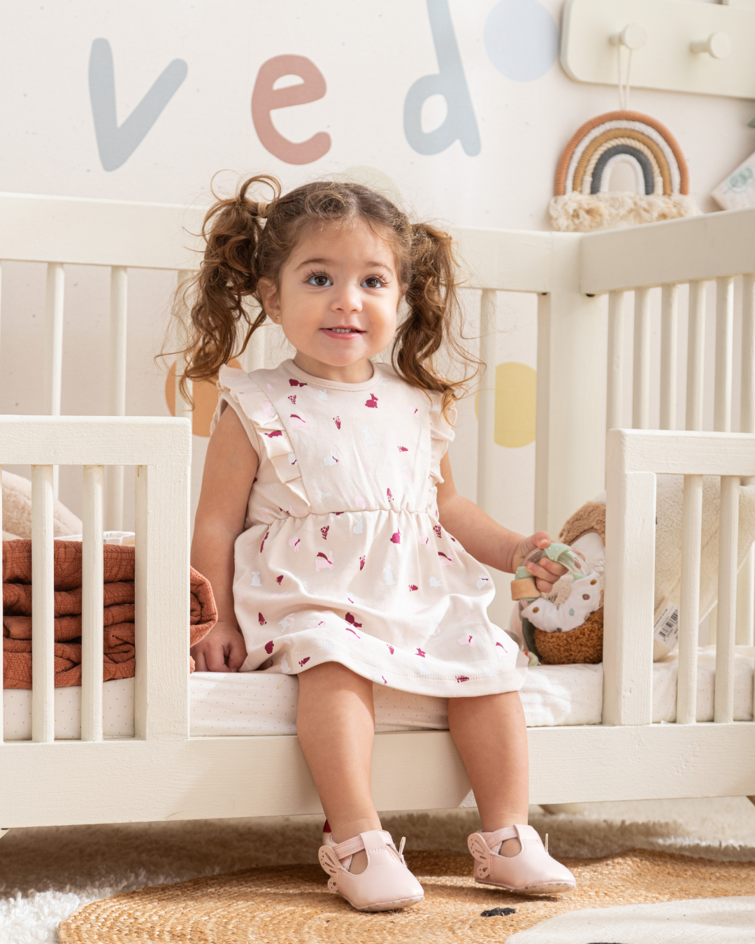 Bunnies فستان بيبي بناتي قطن