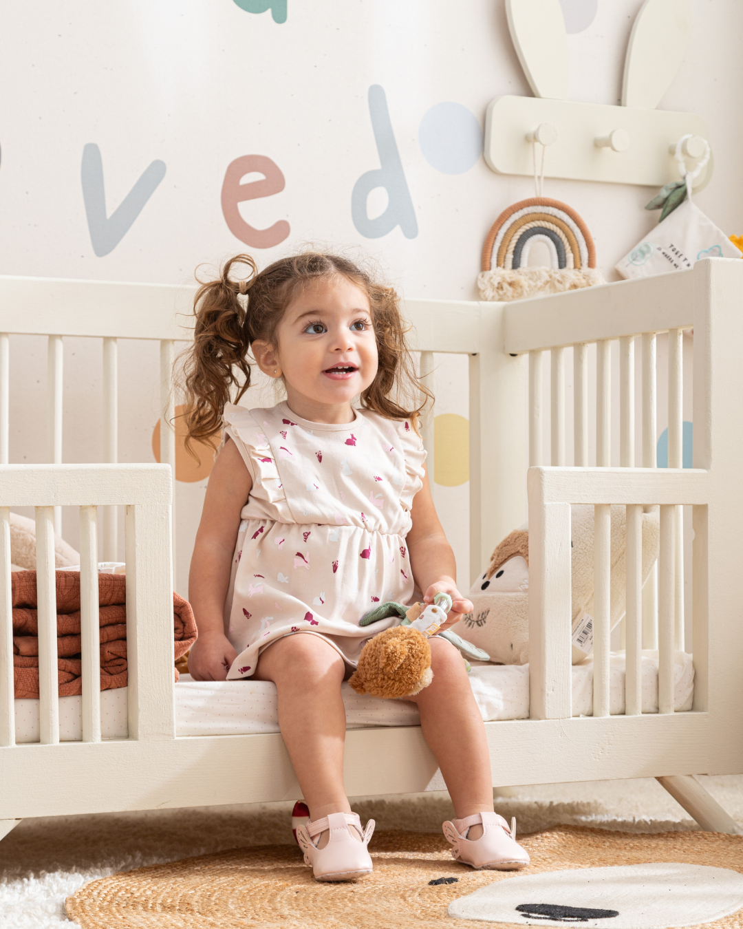 Bunnies فستان بيبي بناتي قطن