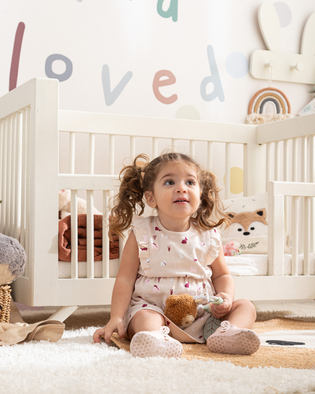 Bunnies فستان بيبي بناتي قطن